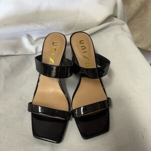 Unisa Black Patent Heeled Sandals